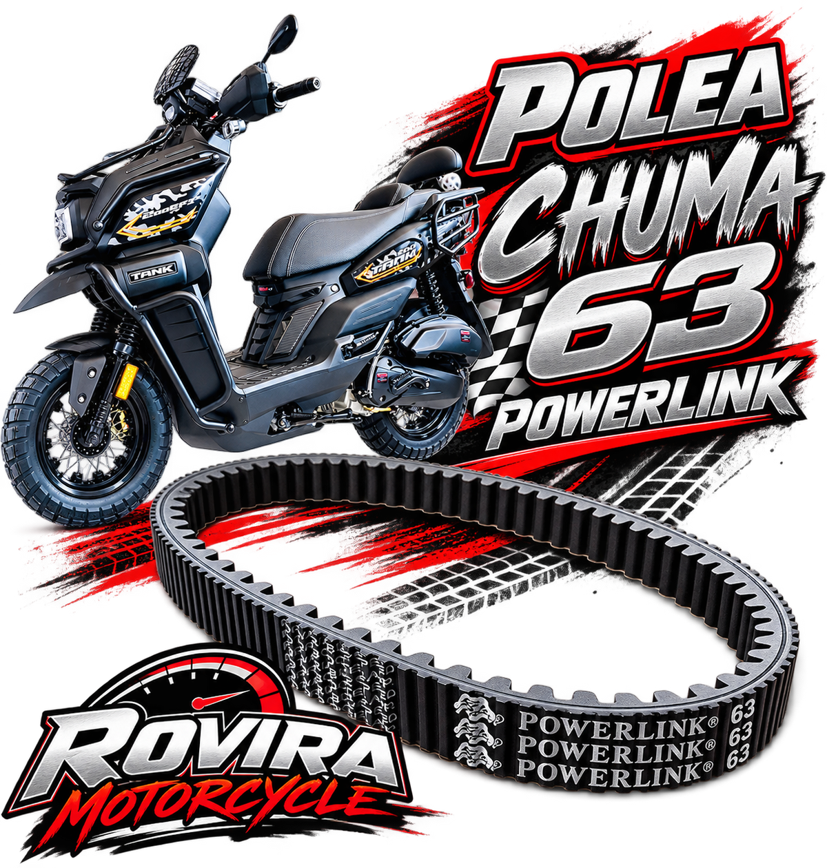 Powerlink 842-22.3 belt polea for Chuma 63 PRO