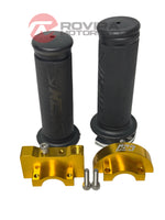 NCY THROTTLE & GRIP SET (GOLD COLOR, BEARING STYLE, 7/8") FOR 50cc QMB139 / 150cc GY6