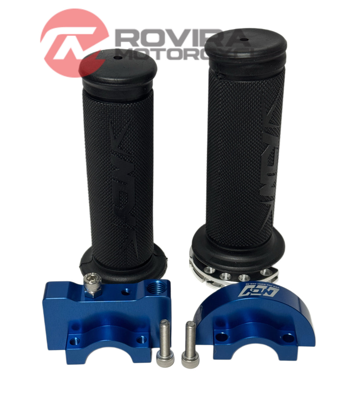 NCY THROTTLE & GRIP SET (BLUE, BEARING STYLE, 7/8") FOR 50cc QMB139 / 150cc GY6