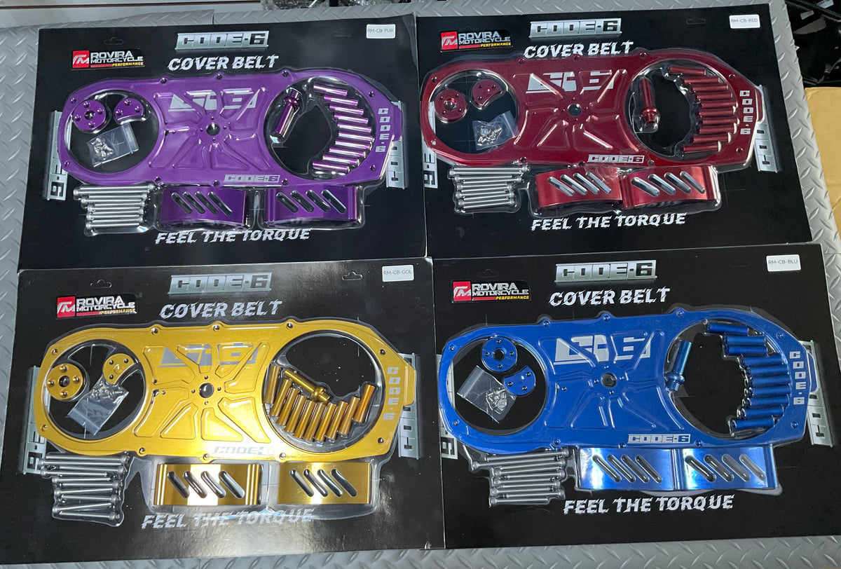 Code 6 Billet Open CVT COVER for GY6 & Chuma Tank 200