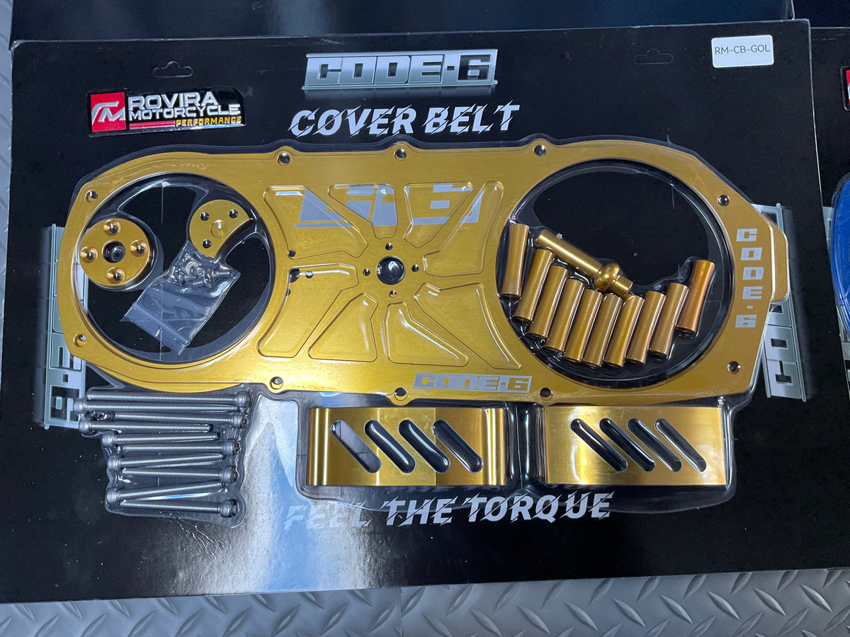 Code 6 Billet Open CVT COVER for GY6 & Chuma Tank 200