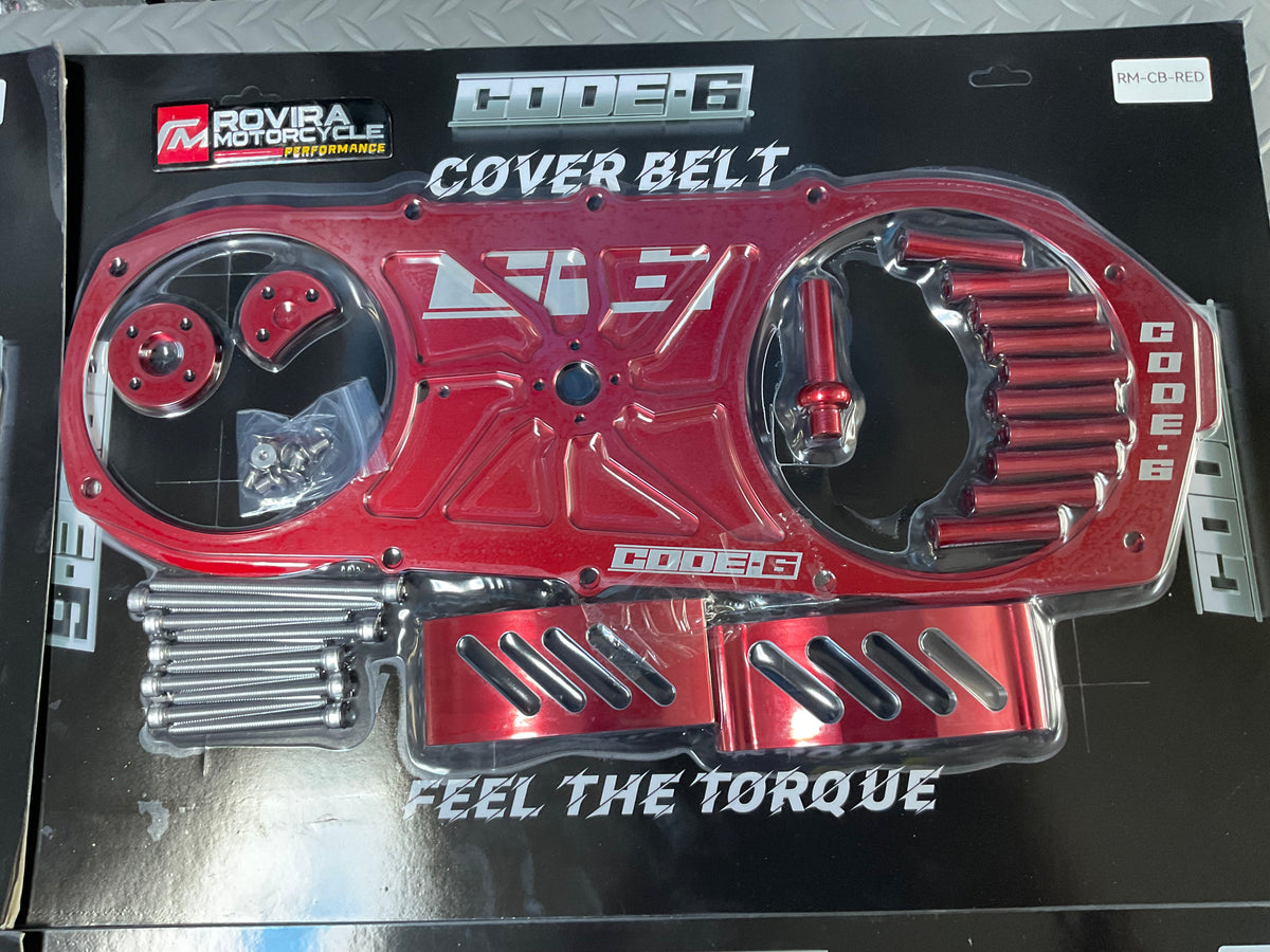 Code 6 Billet Open CVT COVER for GY6 & Chuma Tank 200