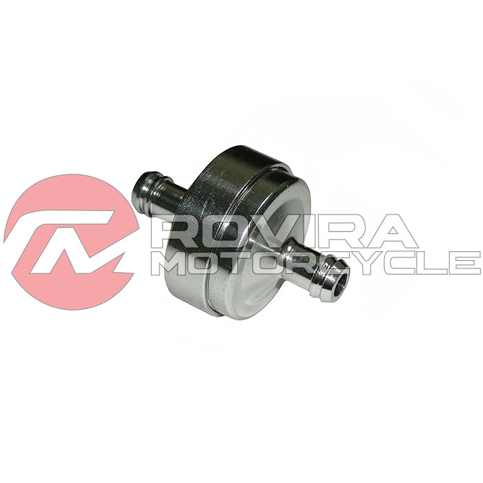 Fuel Filter Silver Aluminum CNC 1/4