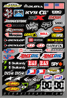 D-COR MISC LOGOS DECAL SHEET 12"X18"