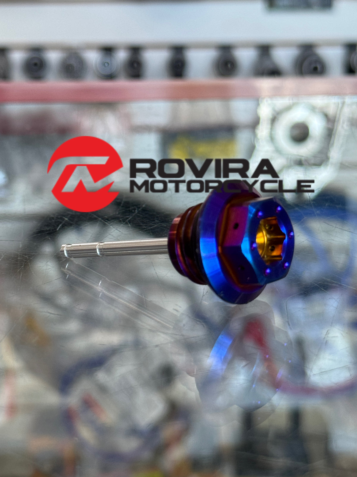 NCY GY6 150CC OIL LEVEL GAUGE TITANIUM BLUE