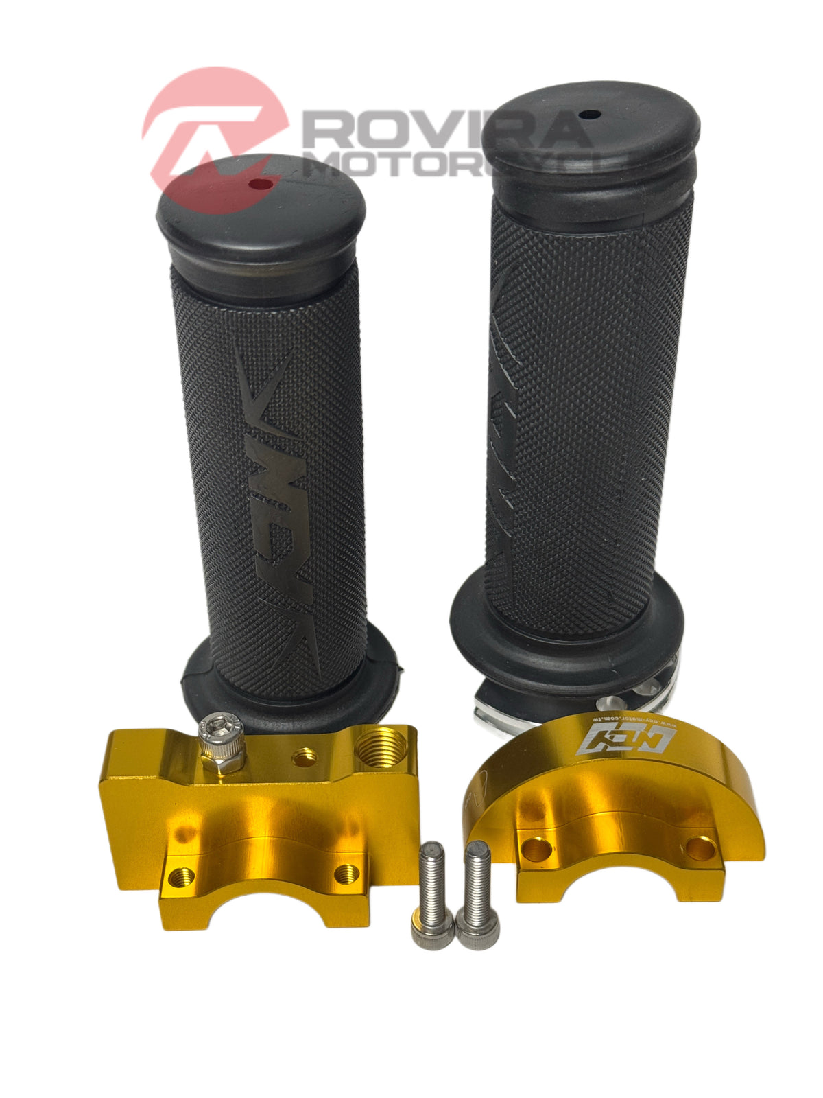 NCY THROTTLE & GRIP SET (GOLD COLOR, BEARING STYLE, 7/8") FOR 50cc QMB139 / 150cc GY6