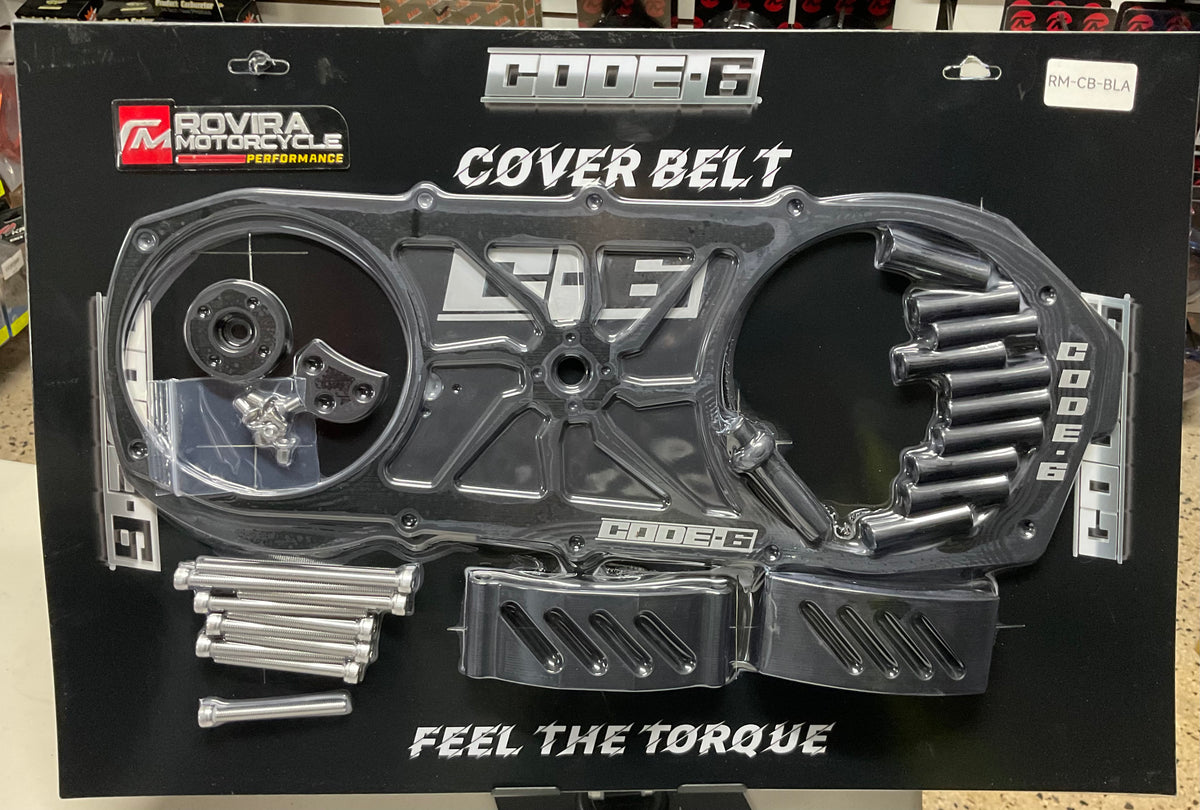Code 6 Billet Open CVT COVER for GY6 & Chuma Tank 200