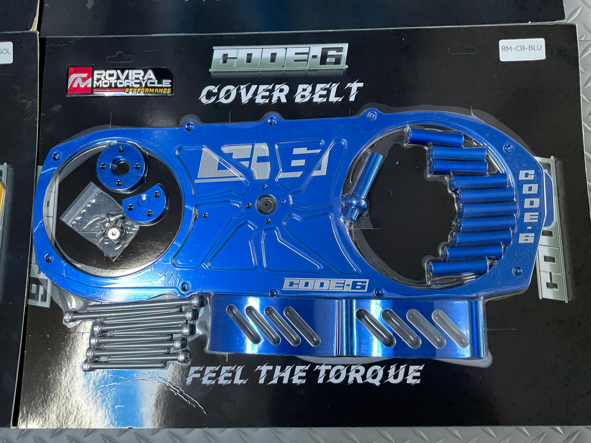Code 6 Billet Open CVT COVER for GY6 & Chuma Tank 200