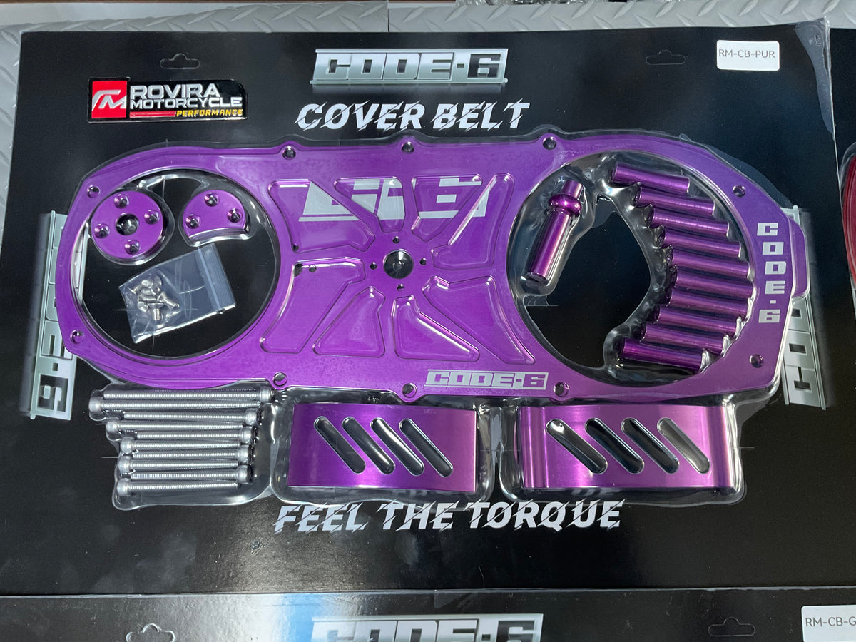 Code 6 Billet Open CVT COVER for GY6 & Chuma Tank 200