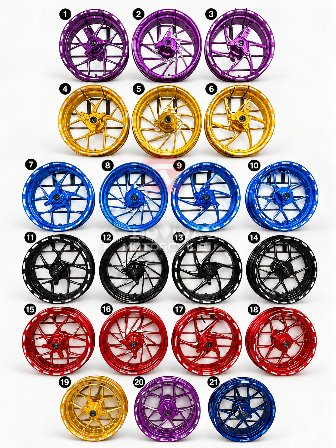 CODE 6 CNC Billet Wheel Set for Tank & GY6 150cc